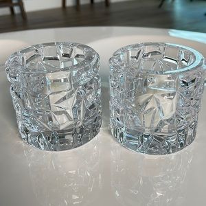 TIFFANY & CO ROCK CUT CRYSTAL CANDLE HOLDERS! MINT! SOLD OUT!